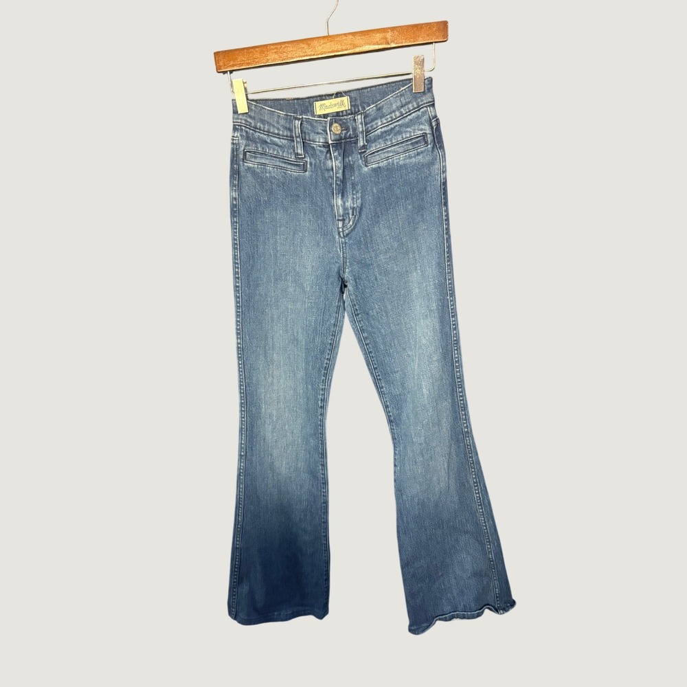 Madewell Flea Market Flare Jeans Blue High Rise Denim Womens Size 25